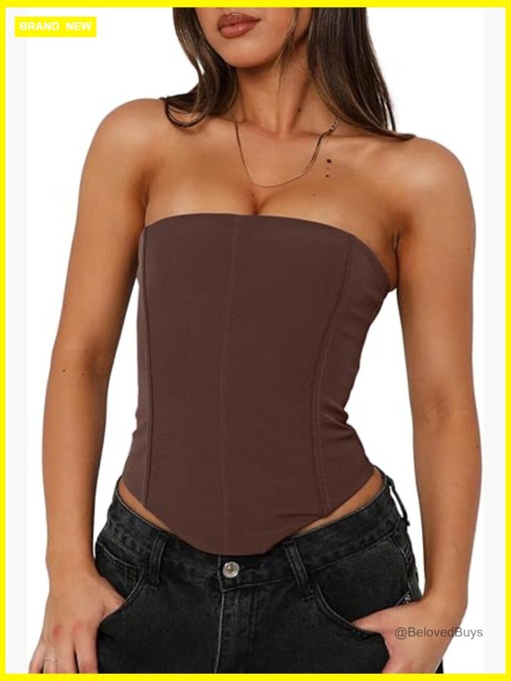 Sexy Corset Tube Top Summer Lace-Up Backless Y2K Going Out Double Lined Cropped